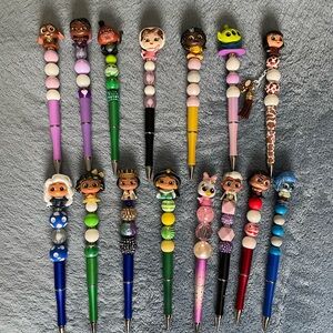 Hand Crafted Disney Doorables Character Pens Lot of 15